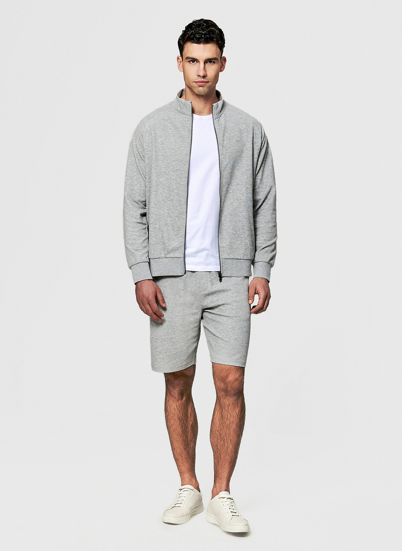 Rozpinana szara bluza dresowa