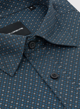 Czarna koszula męska wzór geometryczny