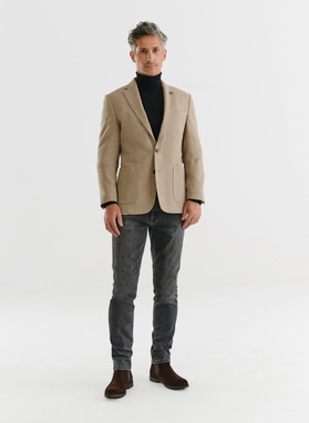 Casualowa marynarka męska w kolorze beżowym