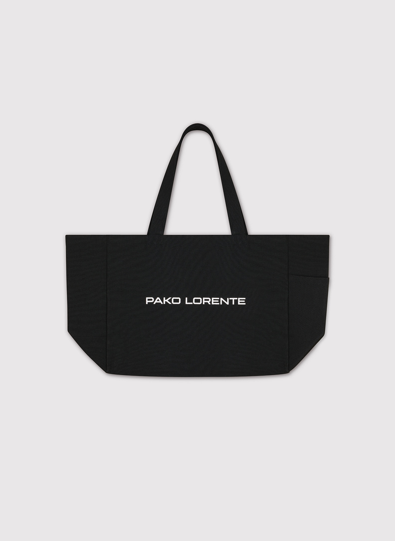 Czarna duża torba materiałowa unisex