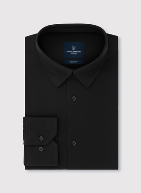 Gładka koszula męska w kolorze czarnym