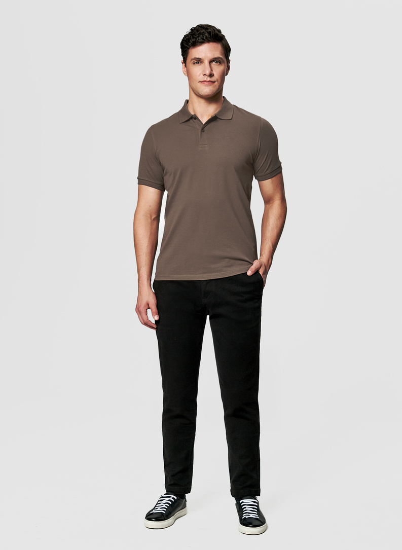 Brązowa polówka męska