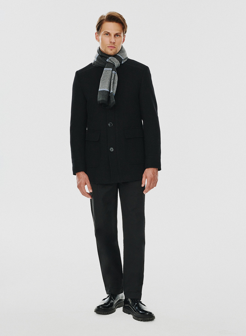 Szary męski szalik w pasy