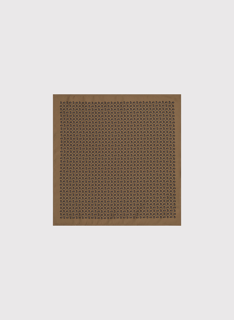 Beżowa poszetka męska we wzorki