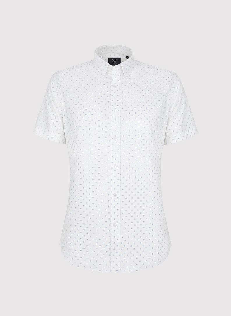 Koszula męska w błękitny mikrowzór