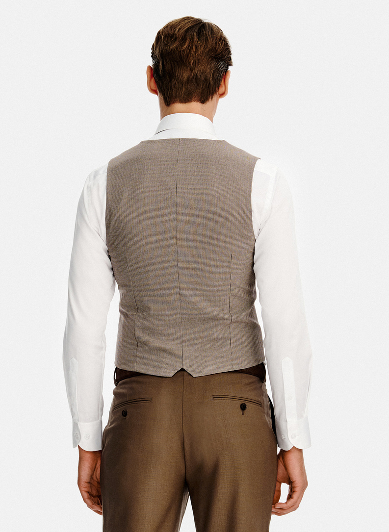 Dwurzędowa kamizelka w pepitkę