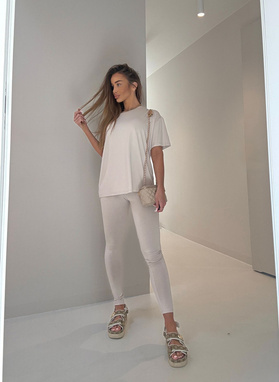 Komplet damski SARA DROP jasnobeżowy