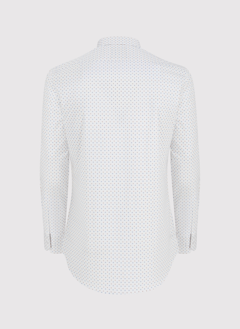 Biała koszula męska mikrowzór