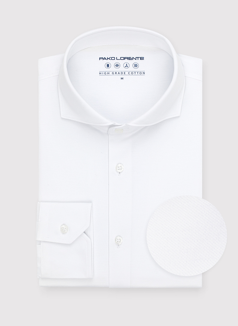 Biała koszula męska z długim rękawem