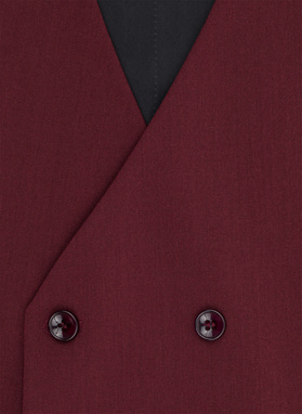 Bordowa dwurzędowa kamizelka męska