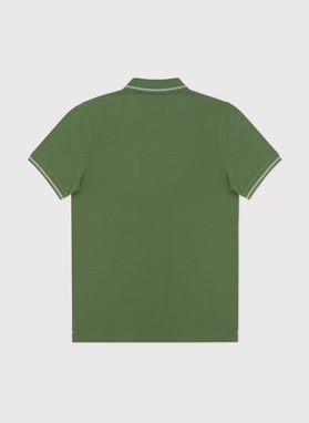 Gładki t-shirt polo w kolorze zielonym