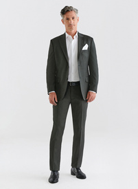 Ciemnozielony garnitur z wełną