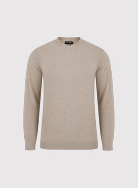 Beżowy sweter v-neck