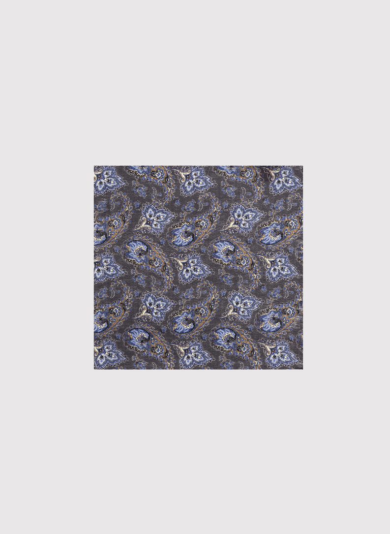 Grafitowa poszetka męska paisley