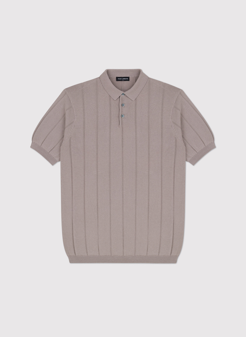 Swetrowe polo w kolorze szaro beżowym