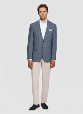 Marynarka w kratkę z lnem