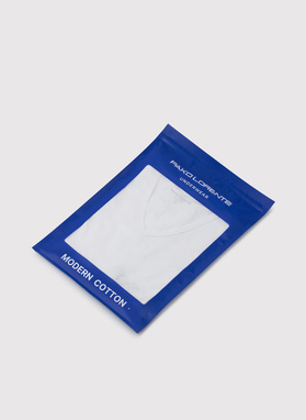 T-shirt v-neck w białym kolorze, dwupak