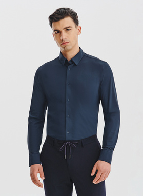 Granatowa dzianinowa koszula męska