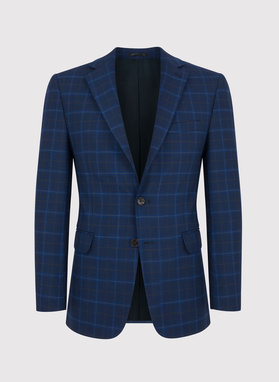 Kraciasta marynarka garniturowa z wełną