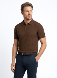 Swetrowe polo w kolorze brązowym