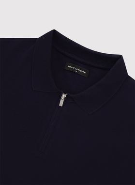 Granatowe polo z bawełny merceryzowanej