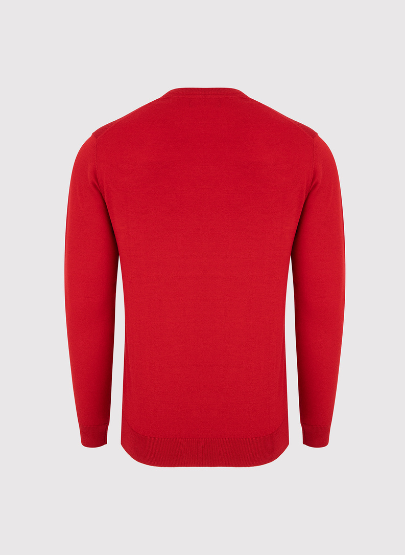 Czerwony męski sweter