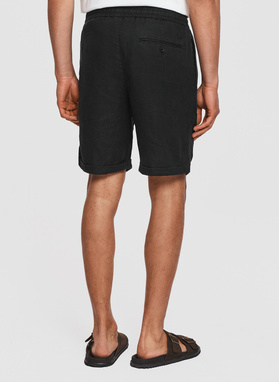 Lniane czarne szorty męskie