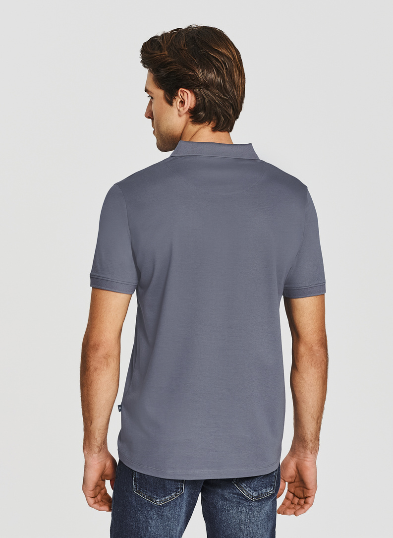 Niebieski t-shirt polo z bawełny