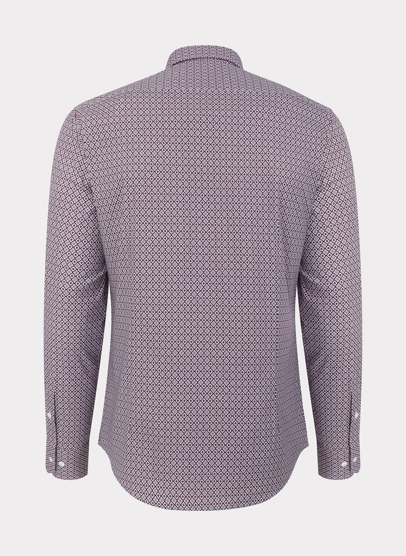 Brązowa wzorzysta koszula męska 