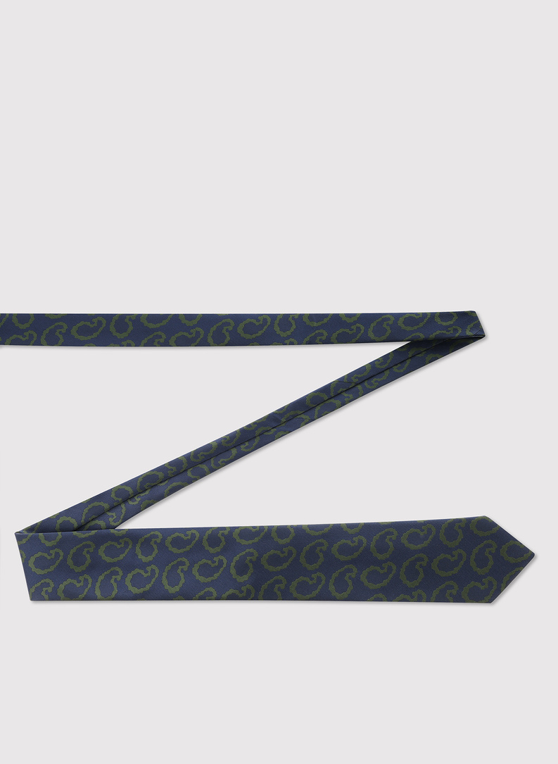 Granatowy krawat we wzór paisley