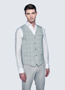 Szara kamizelka męska w kratę