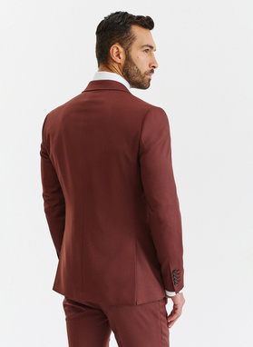 Gładka marynarka garniturowa w kolorze brązowym