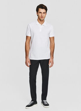 Białe męskie polo z bawełny