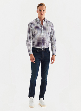 Granatowe spodnie męskie jeansowe