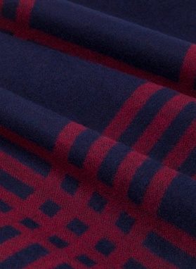 Granatowy szal męski w kratkę