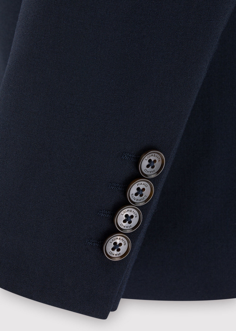 Gładka granatowa marynarka garniturowa