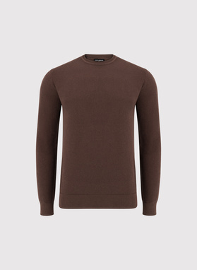 Brązowy sweter męski o-neck