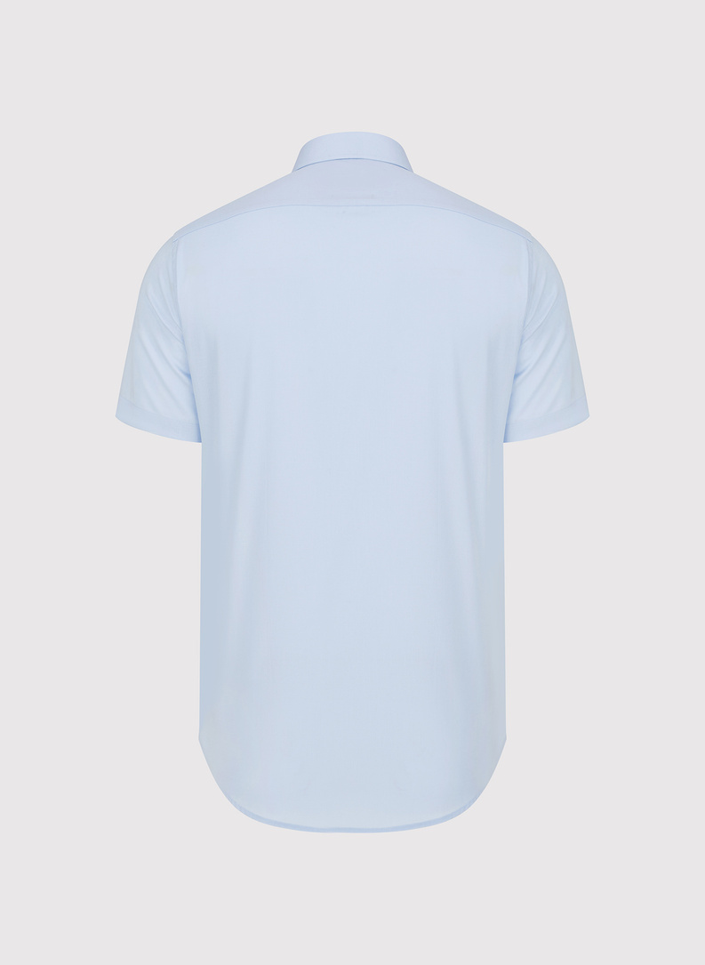 Niebieska koszula męska z krótkim rękawem