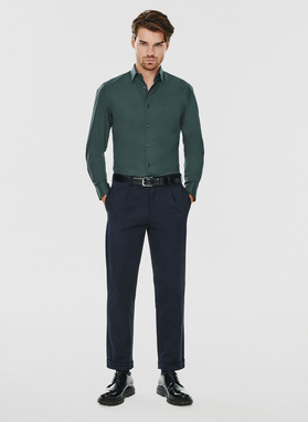 Zielona koszula męska długi rękaw