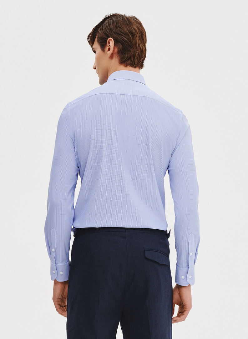 Dzianinowa koszula męska w pepitkę