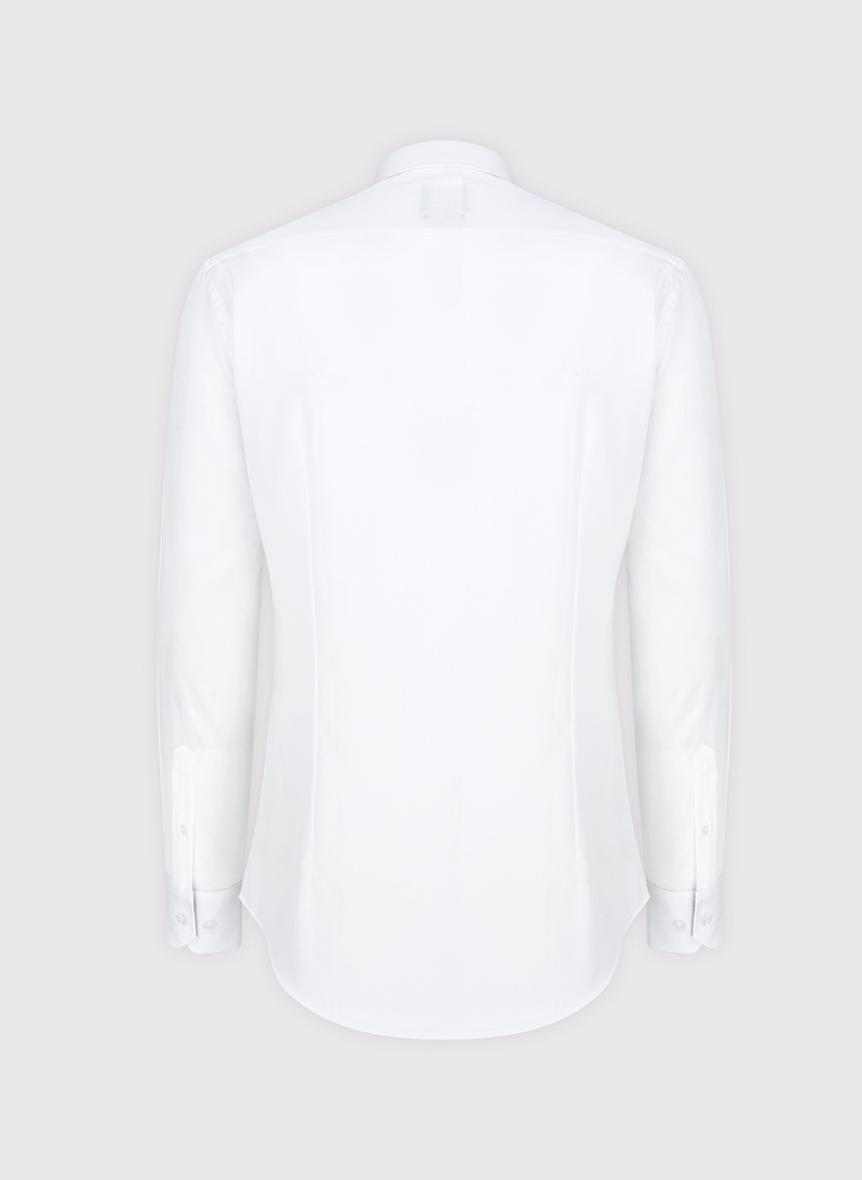 Biała koszula męska z kontrastowym wykończeniem