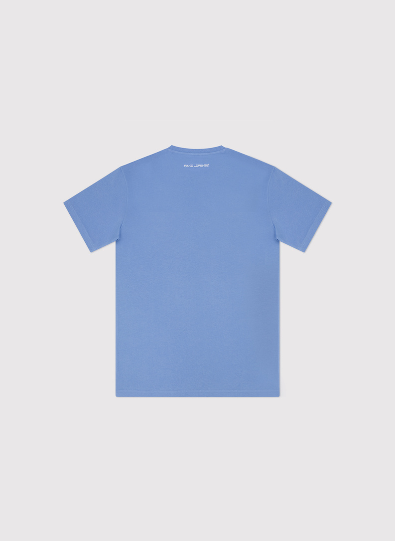 Bawełniany niebieski t-shirt