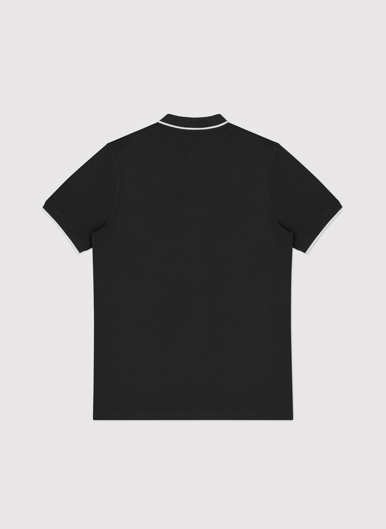 Czarny t-shirt polo