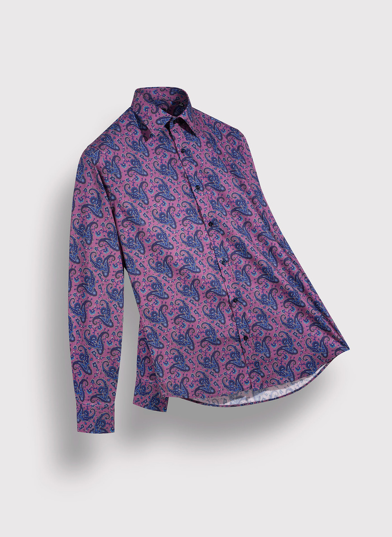 Fioletowa koszula we wzór paisley