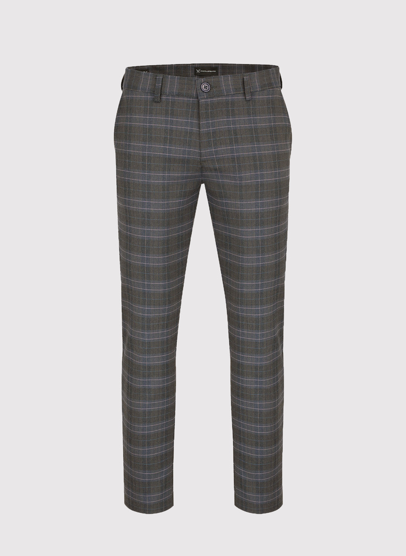 Casualowe męskie spodnie w kratę