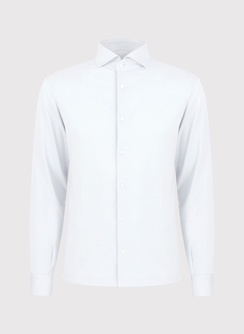 Biała koszula męska z długim rękawem