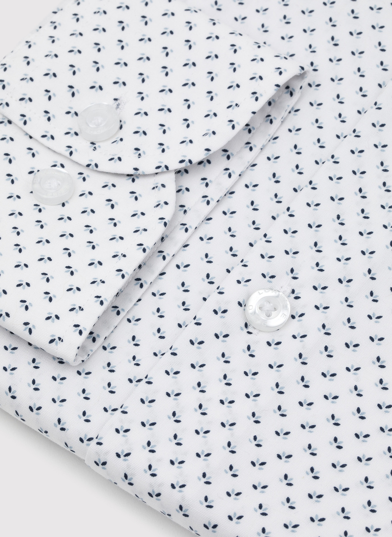 Biała koszula męska w mikrowzór