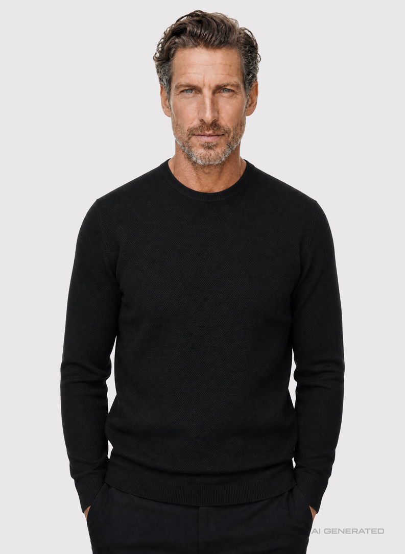 Czarny sweter męski o-neck
