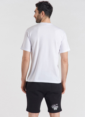 Biały T-shirt z krótkim rękawem oversize C21SF-TX-001-B