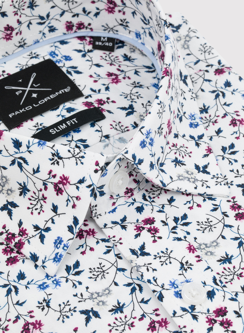 Koszula męska w kwiatowy wzór długi rękaw